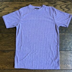 BoohooMan Purple Short Sleeve Tee with Ribbed Texture towel